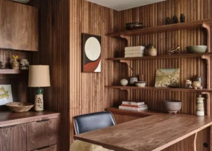 Muebles de nogal con acabado suave